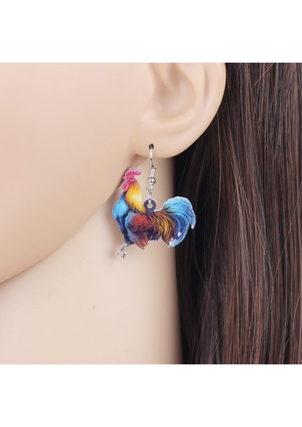 Yeşil Stil Kadın Kızlar Gençler Çocuklar Hediye Için Akrilik Çiçekli Horoz Tavuk Küpe Tavuk Düşen Damla Yeni Tarz Çiftlik Hayvan Takı (Yurt Dışından) modelleri
