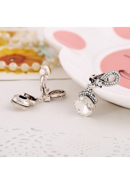 Kadınlar Için Yeni Tasarım Lüks Kübik Zirkonya Klipsli Küpe, Zirkon Moda Klips Küpeler Deliksiz Kulak Klipsi (Yurt Dışından) modelleri