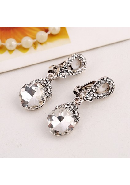 Kadınlar Için Yeni Tasarım Lüks Kübik Zirkonya Klipsli Küpe, Zirkon Moda Klips Küpeler Deliksiz Kulak Klipsi (Yurt Dışından) fırsatları