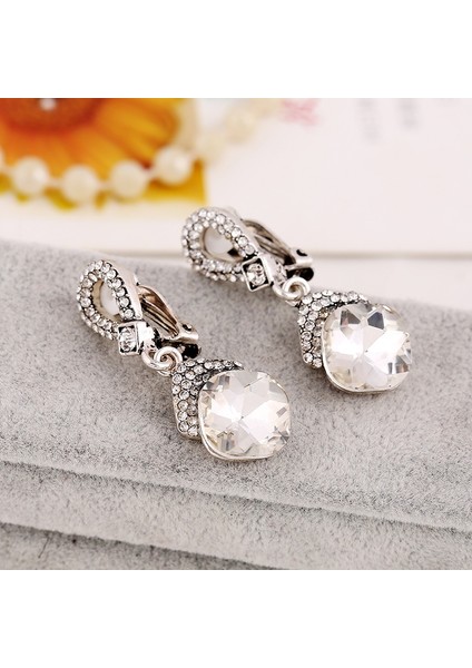 Kadınlar Için Yeni Tasarım Lüks Kübik Zirkonya Klipsli Küpe, Zirkon Moda Klips Küpeler Deliksiz Kulak Klipsi (Yurt Dışından) indirimleri