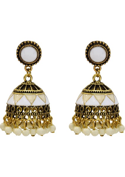 Siyah Stil Kadınlar Için Vintage Hint Çanı Püskül Damla Küpe (Yurt Dışından) fiyatları