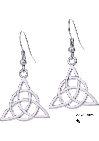 No.3 Boyutu Kadın Takı Büyülü Wiccan Viking Kelt Düğümleri Sallanan Küpe Paslanmaz Çelik Küpe Yılbaşı Hediyesi (Yurt Dışından)