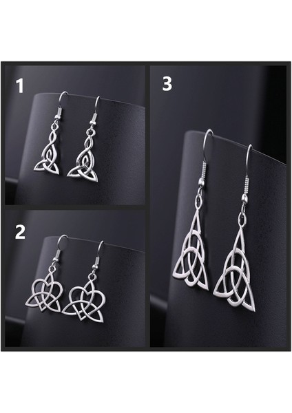 No.3 Boyutu Kadın Takı Büyülü Wiccan Viking Kelt Düğümleri Sallanan Küpe Paslanmaz Çelik Küpe Yılbaşı Hediyesi (Yurt Dışından) fiyatları