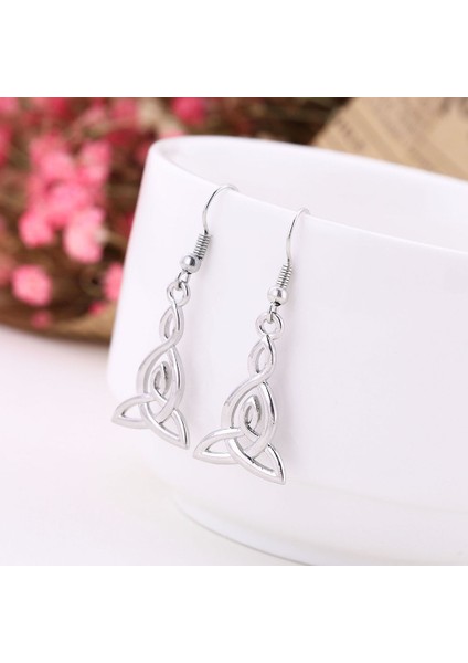 No.3 Boyutu Kadın Takı Büyülü Wiccan Viking Kelt Düğümleri Sallanan Küpe Paslanmaz Çelik Küpe Yılbaşı Hediyesi (Yurt Dışından) indirimleri