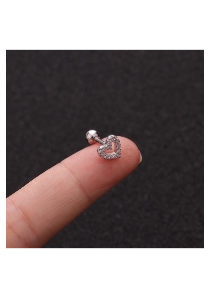 Gümüş Tarzı No.13 Boyutu Kıkırdak Çivi Ay Yıldız Kalp Haç Çiçek Taç Helix Piercing Tragus Çivi Conch Küpe (Yurt Dışından)