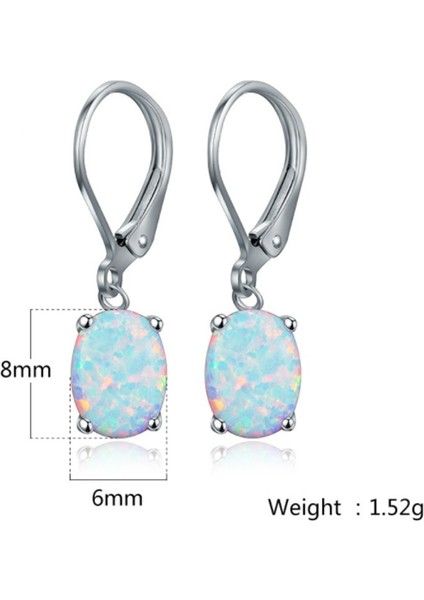 Gümüş Tarzı 925 Gümüş 6*8mm Opal Küpe (Yurt Dışından) modelleri