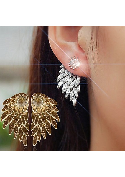 Altın Tarzı Moda Aksesuarları Melek Kristal Işlemeli Küpe (Yurt Dışından) fiyatları