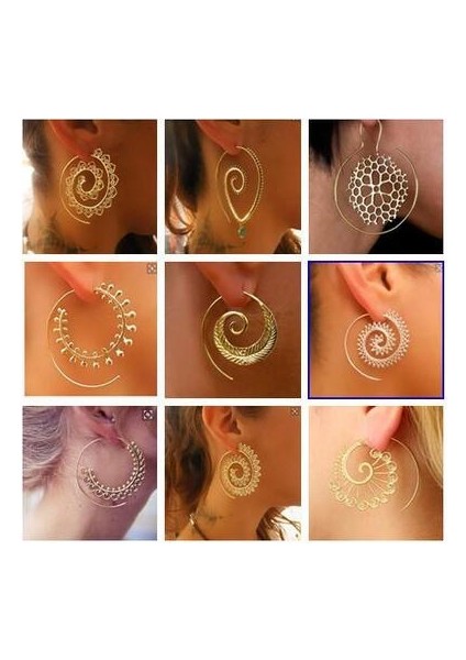 4198 Altın Yeni Moda Komik Halka Küpe Büyük Dolanıklı Küpe Kadınlar Için Basit Salyangoz Küpe Kızlar Için Küpe Takı (Yurt Dışından) fiyatları