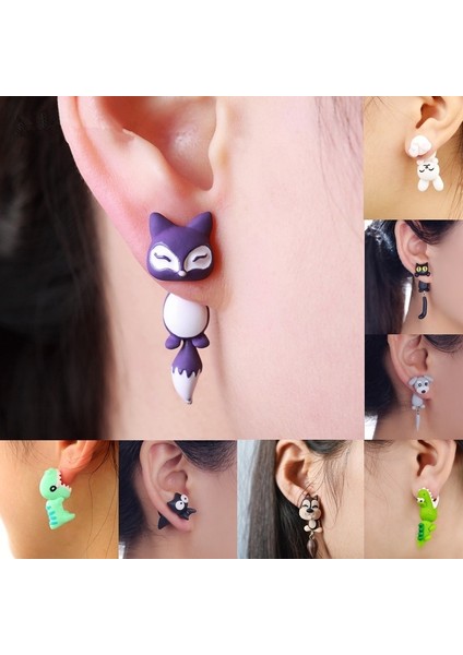 No.14 Boyutu Yaratıcı Takı Sevimli Hayvan Dinozor Köpek Kedi Tilki Seramik Küpe Hayvan Delme Küpe Küpe Parti Hediyeler 3c-Cbb (Yurt Dışından) fırsatları