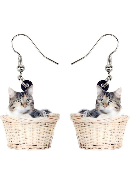 Açık Kahverengi Tarzı Kadın Kız Çocuklar Için Akrilik Karikatür Sevimli Kedi Küpe Düşen Dangle Moda Hayvan Takıları Pet Charms Hediye (Yurt Dışından) fiyatları