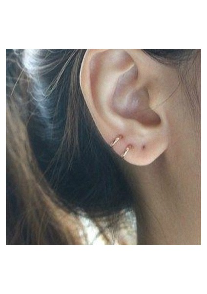 Gümüş Tarzı 10 mm 8mm Gümüş Küçük Rose Gold Halka Küpe Kıkırdak (Yurt Dışından) fiyatları