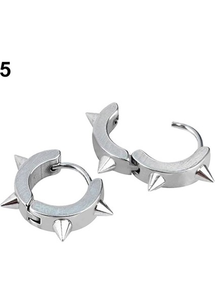 Siyah Stil 2019 Moda Unisex Titanyum Çelik Punk Nokta Küpe Hoop Huggie Delme Küpe (Yurt Dışından) indirimleri