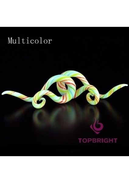 Göl Mavisi Stili 12 mm 1 Çift Cam Pyrex Spiral Kulak Tünelleri Tutucuları Taperlar Fişler Gerdiriciler Genişleticiler (Yurt Dışından) indirimleri