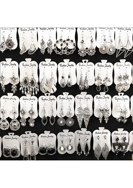 Gümüş Tarzı 10'lu Paket 10 Çift Kadın Retro Antik Gümüş Damla Küpe Takı Parti Hediyeleri Karışık Modeller (Yurt Dışından) fiyatları