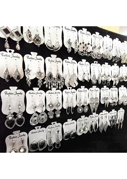 Gümüş Tarzı 10'lu Paket 10 Çift Kadın Retro Antik Gümüş Damla Küpe Takı Parti Hediyeleri Karışık Modeller (Yurt Dışından) modelleri