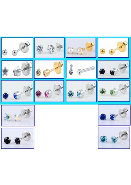 NO454-1SET 2 Adet Tek Kullanımlık Steril Kulak Delme Tabancası Kartilaj Tragus Helix Delme Tabancası Seti Çelik Iğne Küpe Aracı (Yurt Dışından)