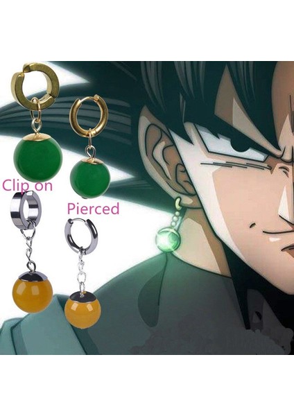Sarı Stil Klipsle Süper Ejderha Topu Z Vegetto Goku Potara Küpe Küpe Takı Cosplay Parlak 1 Çift Hediye (Yurt Dışından) fiyatları