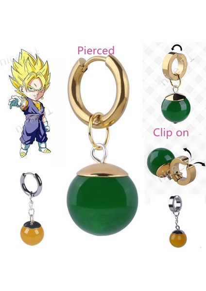 Sarı Stil Klipsle Süper Ejderha Topu Z Vegetto Goku Potara Küpe Küpe Takı Cosplay Parlak 1 Çift Hediye (Yurt Dışından) modelleri