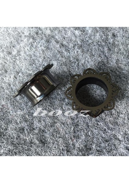 Siyah Stil 18 mm 1 Çift Paslanmaz Çelik Küpe Punk Çiçek Kulak Takma Tünel Piercing Vücut Takı Tek Flared Kulak Ölçüleri (Yurt Dışından)