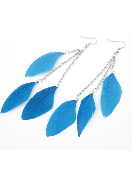 Siyah Stil Kadınlar Için Tüy Küpe Gümüş Uzun Düşen Küpe Boucle D'oreille Femme Bijoux Brincos Aretes Oreendientes Muje (Yurt Dışından) fırsatları