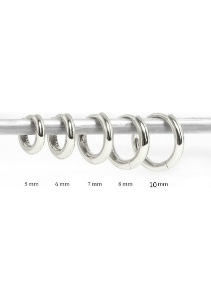 Gül Altın Tarzı 7 mm Kadınlar Için Gerçek Gümüş Halka Küpe Piercing Küpe Yuvarlak Daire Küpe Takı Pendientes (Yurt Dışından)