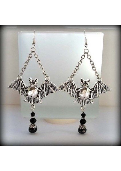Antik Gümüş Tarzı 1 Çift Gotik Tarzı Yarasa Küpeler Kadın Punk Kulak Kanca Asılı Küpe (Yurt Dışından) fiyatları