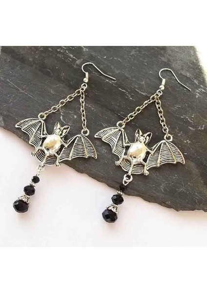 Antik Gümüş Tarzı 1 Çift Gotik Tarzı Yarasa Küpeler Kadın Punk Kulak Kanca Asılı Küpe (Yurt Dışından) modelleri