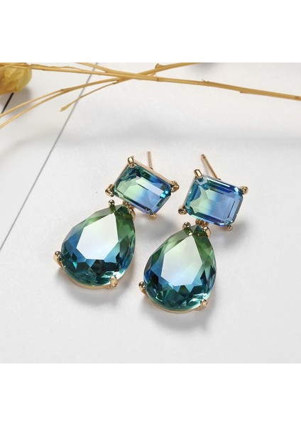 Altın Tarzı 14 Ayar Altın Yeşil Aqua Mavi Turmalin Küpe Damla Küpe Kadınlar Için Düğün Davet Yemek Takı Hediye (Yurt Dışından) fırsatları