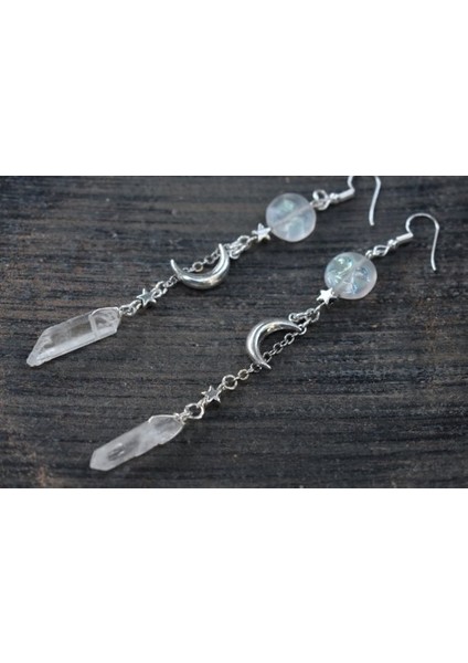 Beyaz Stil Göksel Küpe,ay Küpe,ay Tanrıçası Küpe, Cadı Küpeleri,kış Güneş Dönümü,festival,kristal Küpe,büyü Küpeleri,ay Yüzü (Yurt Dışından) fırsatları