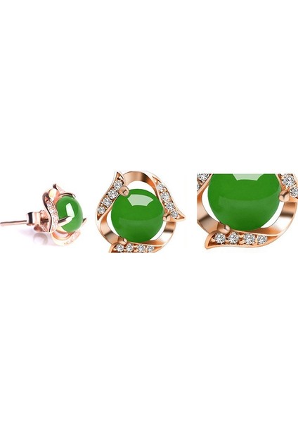 Altın Tarzı Kadınlar Için Altın Yeşim Açık Yeşil Küpe Gold Dolgulu Takı (Yurt Dışından) fırsatları
