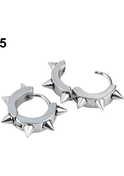 Gümüş Tarzı Bir Kadın Erkek Moda Takı Titanyum Çelik Punk Nitar Gotik Halka Küpe Hediye (Yurt Dışından)