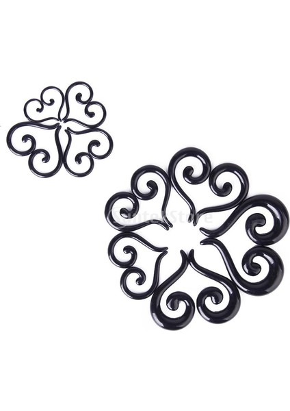 9 Çift Siyah Akril Soru Şekilli Taper Tünel Kulak Genişletici Expander Plugs (Yurt Dışından)