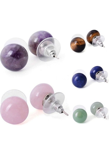 Yeşil Stil Kadınlar Için Doğal Taş Boncuk Küpe Aksesuarları Pembe Kristal Doğal Taş Boncuk Küpe Sağlık Kristal Top Küpe (Yurt Dışından) modelleri