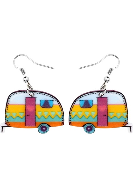 Kadın Kızlar Için Çizgi Film Karavan Kamping Aracı Küpe Damla Asılı Moda Sevimli Takı Hediye (Yurt Dışından) fiyatları