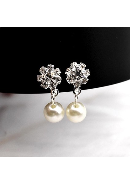 Altın Tarzı Kadınlar Için Trendy Claell Çiçek Inci Küpe Rhinestone Altın Kaplama Kulak Manşetleri - Deliksiz Kulak Klipsleri (Yurt Dışından)