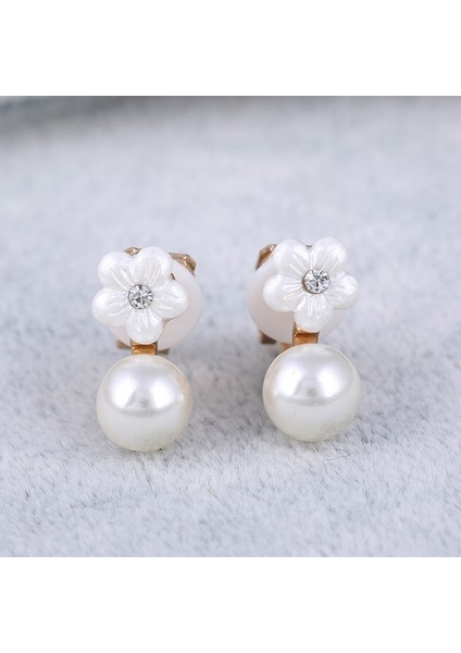 Altın Tarzı Kadınlar Için Trendy Claell Çiçek Inci Küpe Rhinestone Altın Kaplama Kulak Manşetleri - Deliksiz Kulak Klipsleri (Yurt Dışından) modelleri
