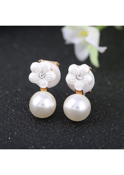 Altın Tarzı Kadınlar Için Trendy Claell Çiçek Inci Küpe Rhinestone Altın Kaplama Kulak Manşetleri - Deliksiz Kulak Klipsleri (Yurt Dışından) indirimleri