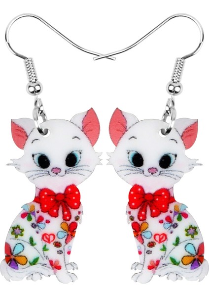 Bej Tarzı Kızlar Kadınlar Gençler Çocuklar Için Akrilik Anime Çiçekli Kedi Yavrusu Küpe Düşen Damla Takı Hayvan Kolyeler Süslemeler Şıklık Hediye Aksesuarları (Yurt Dışından) fiyatları