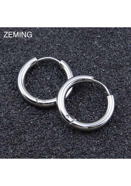 Çok Renkli Stil 12MM Paslanmaz Çelik Yuvarlak Küpe Kişilik Trendi Delme Kulak Takımları (Yurt Dışından) fiyatları