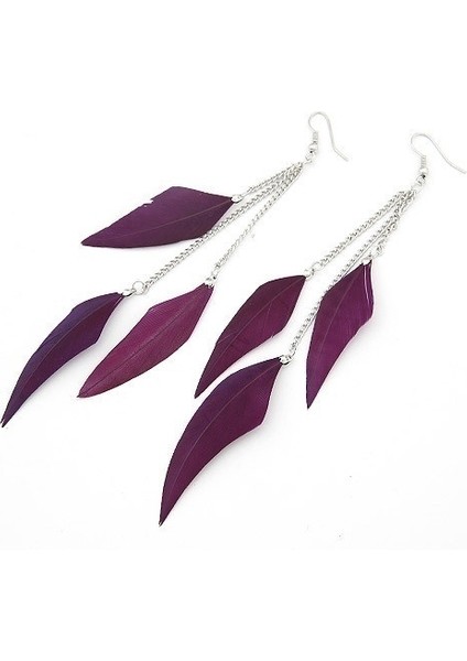 Safir Mavisi Tarzı Kadınlar Için Tüy Küpe Boucle D'oreille Femme Bijoux Gümüş Uzun Düşen Küpe (Yurt Dışından) indirimleri