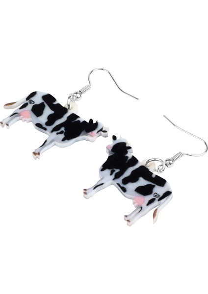 Siyah & Beyaz Tarzı Akrilik Siyah Beyaz Inek Küpe Düşen Kolye Takı Çiftlik Hayvanı Kolyeler Aksesuarlar Kadınlar Kızlar Için Hediye Moda Süslemeler (Yurt Dışından) fırsatları