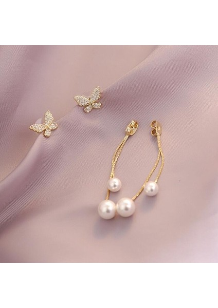 Altın Tarzı Avrupa ve Amerika'nın En Son Bayan Iğneli Moda Süper Peri Kelebeği Küpe (Yurt Dışından) modelleri