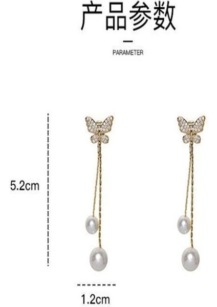 Altın Tarzı Avrupa ve Amerika'nın En Son Bayan Iğneli Moda Süper Peri Kelebeği Küpe (Yurt Dışından) fırsatları