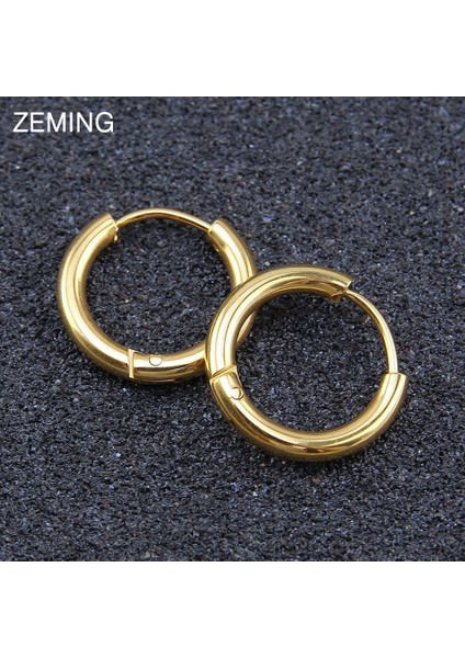 Çok Renkli Stil 12MM Paslanmaz Çelik Yuvarlak Küpe Kişilik Trendi Delme Kulak Takımları (Yurt Dışından) indirimleri