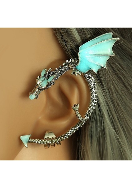 Gümüş Tarzı Mağ The Dragon Kulak Manşet Işık Yansıtan Antik Bronz Kaplama Ejderha Kulak Klipsi Küpe Küpe Kadın Erkek Kızlar Erkekler Hediye Noel Hediyesi (Yurt Dışından) modelleri