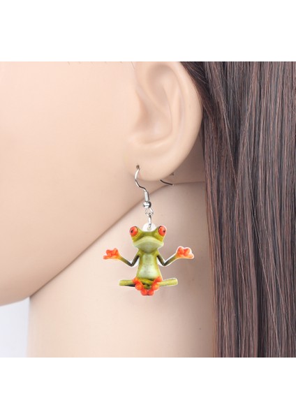 Kadın Kızlar Için Yeni Trend Hayvan Takılar Kurbağa Küpe Tasarımları (Yurt Dışından) modelleri