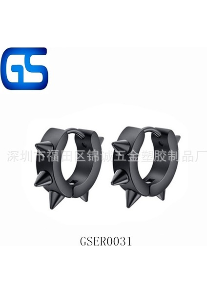 Siyah Stil Avrupa ve Amerikan Yaratıcı Erkek Küpeleri Paslanmaz Çelik Kişilik Punk Erkek Dikenli Küpeler (Yurt Dışından)