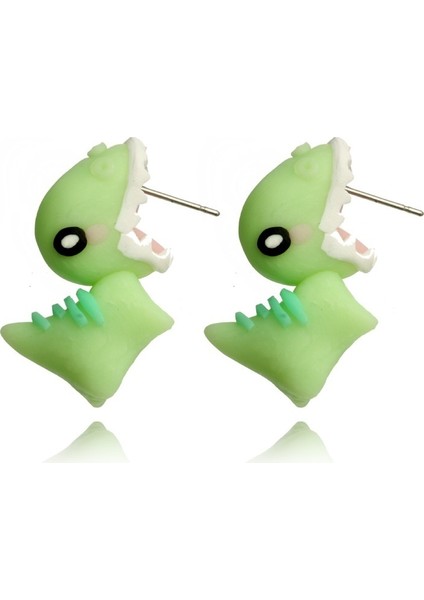 Dinozor Yeşili 1 Çift Polimer Kil Sevimli Unicorn Küpe Dinozor Küpeler Kadınlar Için Moda Takı El Yapımı 3D Pegasus Atı Küpe Kızlar Çocuklar Hediye (Yurt Dışından)