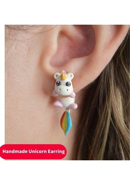 Dinozor Yeşili 1 Çift Polimer Kil Sevimli Unicorn Küpe Dinozor Küpeler Kadınlar Için Moda Takı El Yapımı 3D Pegasus Atı Küpe Kızlar Çocuklar Hediye (Yurt Dışından) indirimleri