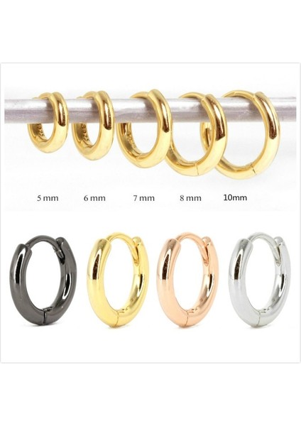 Gümüş Tarzı 10 mm 1 Çift Zarif Huggie Küpe Kıkırdak Küpeleri Altın Conch Küpeleri Küçük Helix Küpeleri Tragus Küpeleri (Yurt Dışından)